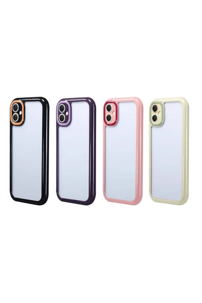 zore Galaxy A05 Kılıf Kamera Korumalı Renkli Kenar ve Çerçeve Tasarımlı Zore Vitamin Kapak-Siyah - 2