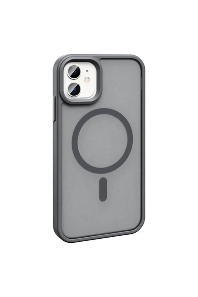 Resveq iPhone 12 Kılıf Magsafe Şarj Özellikli Mat Arka Yüzey Zore Sio Kapak-Lacivert - Resim 4