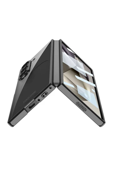 zore Galaxy Z Fold 6 Kılıf Zore Full Camlı Kıpta Kapak-Gümüş - 2