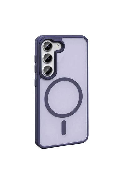 zore Galaxy S23 Kılıf Magsafe Şarj Özellikli Mat Arka Yüzey Zore Sio Kapak-Gri - Resim 2