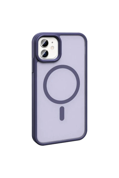 zore iPhone 11 Kılıf Magsafe Şarj Özellikli Mat Arka Yüzey Zore Sio Kapak-Gri - Resim 6