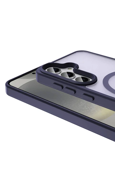 ezotech Galaxy S23 FE Kılıf Magsafe Şarj Özellikli Mat Arka Yüzey Zore Sio Kapak-Siyah - Resim 3