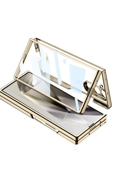 zore Galaxy Z Fold 6 Kılıf Zore Full Camlı Kıpta Kapak-Gümüş - 5