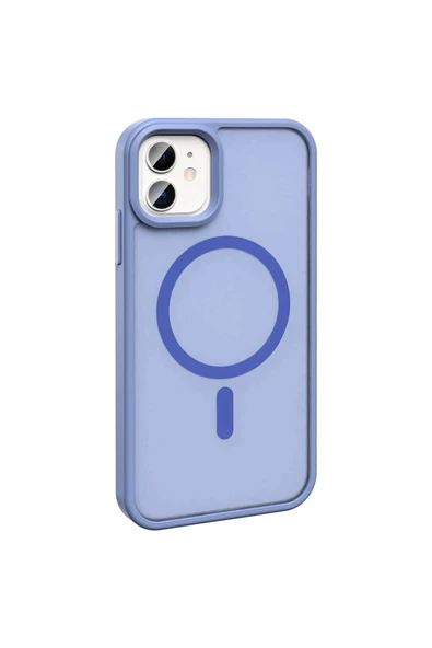 zore iPhone 11 Kılıf Magsafe Şarj Özellikli Mat Arka Yüzey Zore Sio Kapak-Gri - Resim 2