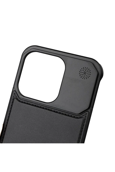 BULUT AKSESUAR Apple iPhone 15 Pro Max Kılıf Magsafe Şarj Özellikli Mekanizmalı Koku Hazneli Zore Mostar Kapak-Siya - Resim 5