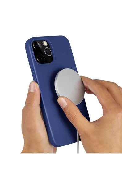 zore iPhone 13 Pro Max Uyumlu Zore Silksafe Wireless Kılıf-Pembe Açık - 3