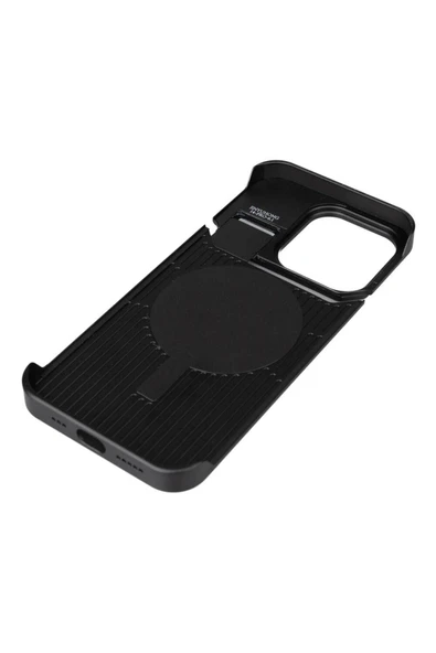 BULUT AKSESUAR Apple iPhone 15 Pro Max Kılıf Magsafe Şarj Özellikli Mekanizmalı Koku Hazneli Zore Mostar Kapak-Siya - Resim 4