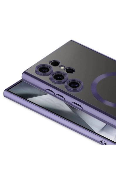 zore Galaxy S24 Ultra Uyumlu Kamera Korumalı Magsafe Wireless Şarj Özellikli Zore Demre Kılıf-Lac - Resim 6