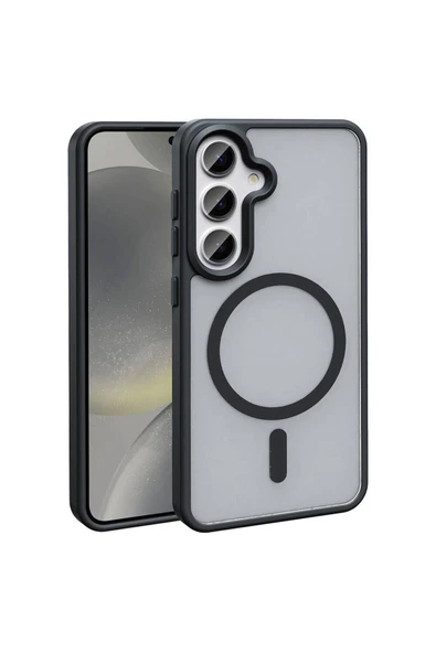 ezotech Galaxy S23 FE Kılıf Magsafe Şarj Özellikli Mat Arka Yüzey Zore Sio Kapak-Siyah ürün görseli