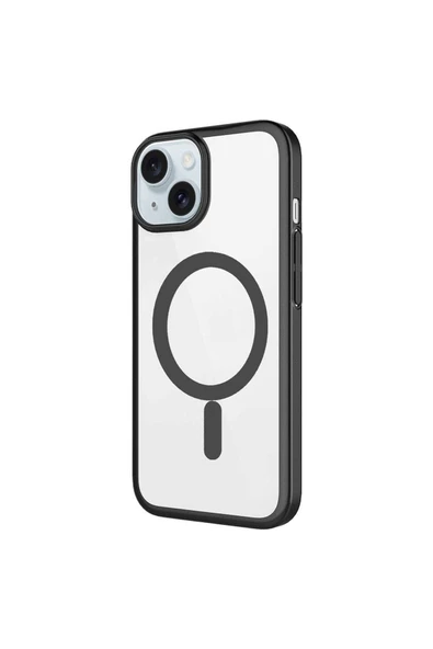 Cleo Cases iPhone 15 Uyumlu Wireless Şarj Özellikli Sert PC Zore Mat Riksos Magsafe Kılıf-Gri - Resim 2