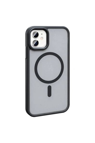 Resveq iPhone 12 Kılıf Magsafe Şarj Özellikli Mat Arka Yüzey Zore Sio Kapak-Lacivert - Resim 3