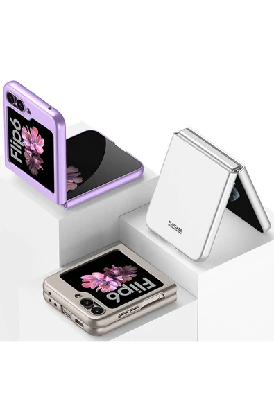 zore Galaxy Z Flip 6 Kılıf Zore Sert Kıpta Kapak-Koyu Yeşil - 3