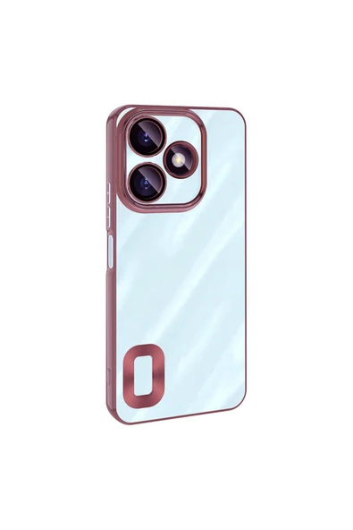 zore Xiaomi Redmi 13 4G Kılıf Kamera Korumalı Logo Gösteren Zore Omega Kapak-Gold - 5