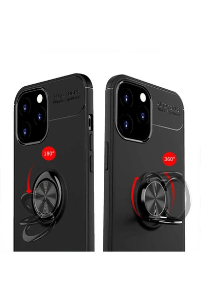 mobiledepo iPhone 12 Pro Max Uyumlu Zore Ravel Silikon Kılıf-Siyah-Kırmızı - Resim 4