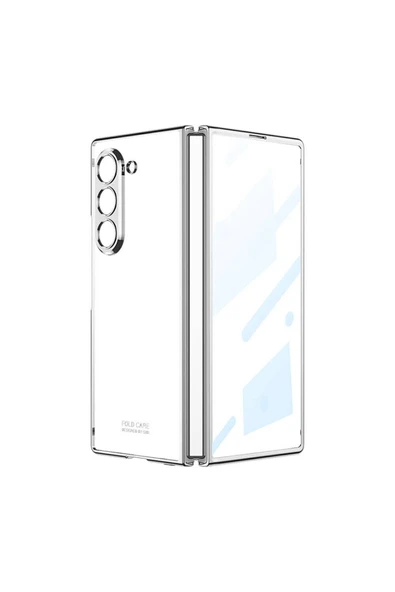 zore Galaxy Z Fold 6 Kılıf Zore Full Camlı Kıpta Kapak-Gümüş - 1
