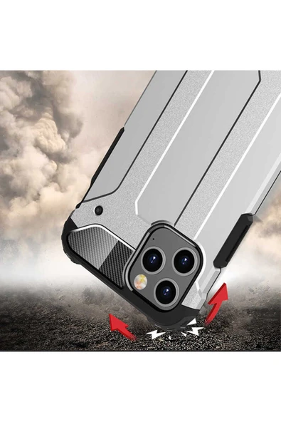 cepmarketin iPhone 12 Pro Uyumlu Zore Crash Silikon Kılıf-Gri - Resim 3