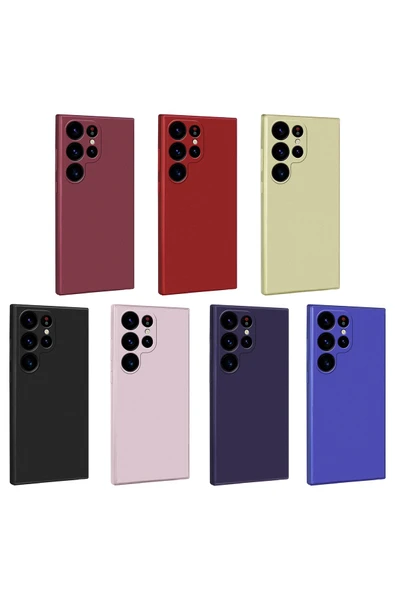 zore Galaxy S23 Ultra Uyumlu Zore Premier Silikon Kılıf-Gold - Resim 2