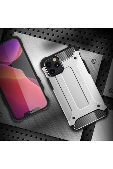 cepmarketin iPhone 12 Pro Uyumlu Zore Crash Silikon Kılıf-Gri - Resim 6