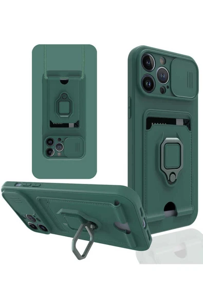 CASAMODA iPhone 13 Pro Uyumlu  Pelit Kılıf-Koyu Yeşil ürün görseli