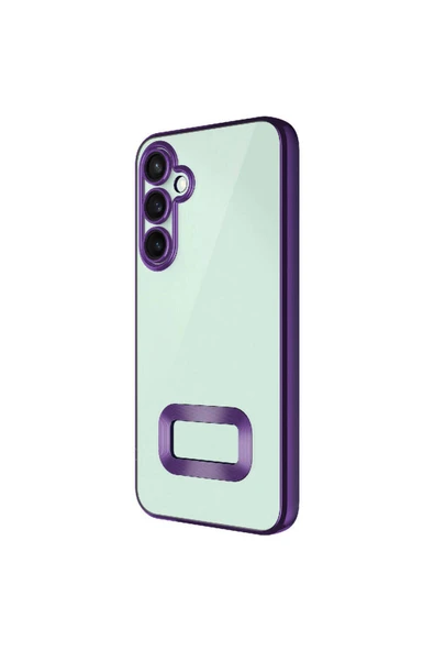 cepmarketin Galaxy S23 FE Uyumlu Kamera Korumalı Logo Gösteren Zore Omega Kılıf-Derin Mor - Resim 5