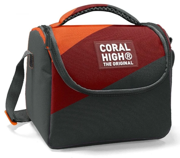 Coral High İlkokul Erkek Çocuk Okul Beslenme Çantası, Turuncu Bordo Gri Renkli, Termoslu (Isı Yalıtımlı) ürün görseli