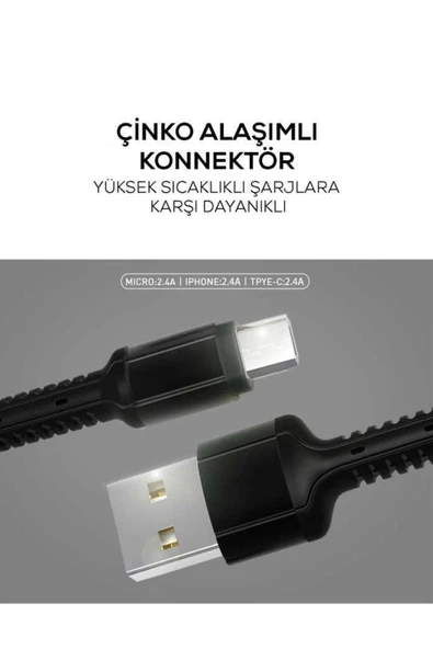 zore Ls63 Type-c Usb Kablo Renk Gri - 6