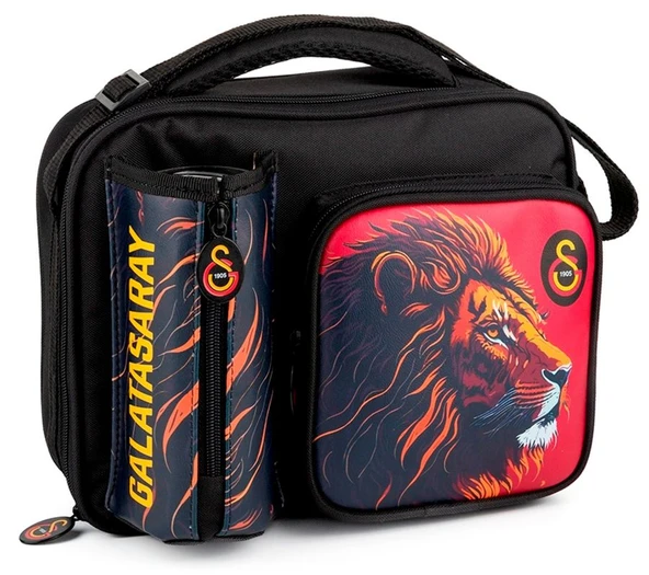 Galatasaray Aslan Baskılı Erkek Çocuk Suni Deri Beslenme Çantası - ME25562 - Matara Cepli - Resim 3