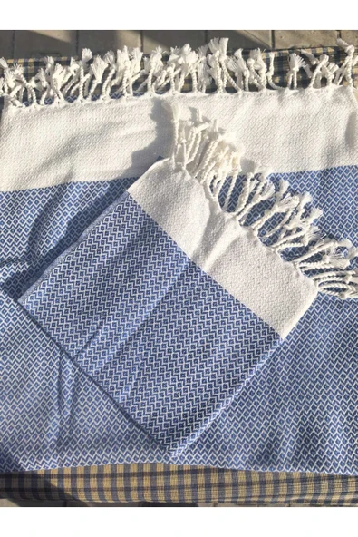 Peacock Kara tezgah dokuma peştemal & peşkir 2'li set yumuşak dokulu %100 pamuk (100x180cm , 50x100cm)