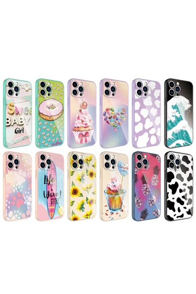 cepmarketin iPhone 12 Pro Uyumlu Kamera Korumalı Desenli Sert Silikon Zore Epoksi Kılıf-NO3 - Resim 3