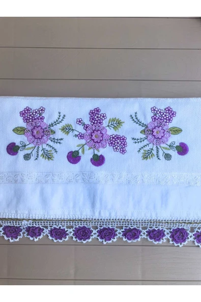 Peacock El İşi Oyalı , 3Boyutlu Nakışlı El Havlusu Çeyiz ve Bohçalık 50x90cm - 2