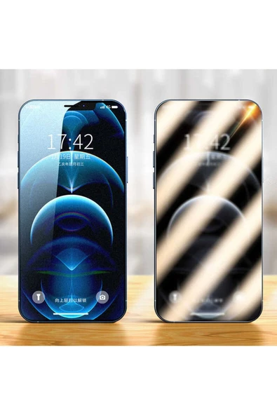 zore Uyumlu Iphone 12 Pro Max Fit Hard Mat Privacy Cam Ekran Koruyucu - 3