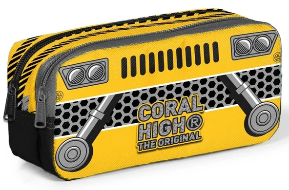 Coral High Erkek Çocuk Sarı/Siyah Robot Baskılı İki Gözlü İlkokul Kalem Çantası - Resim 4