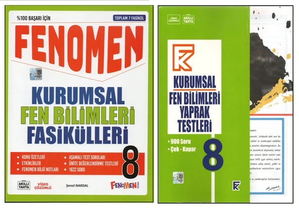 FENOMEN 8.SINIF KURUMSAL FASİKÜLLERİ+KURMAY KURUMSAL FEN BİLİMLERİ YAPRAK TEST (2 KİTAP) ürün görseli