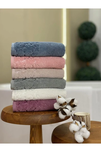 Peacock 6 Adet Yumuşak Dokulu %100 Pamuklu El Havlusu Premium Kalite Kısmi Kadife Dokulu 50x90 - 2