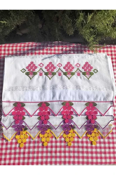 Peacock 3'lü Güpürlü ,nakışlı, Çeyize Uygun , Hediyelik El Havlusu %100 Pamuk