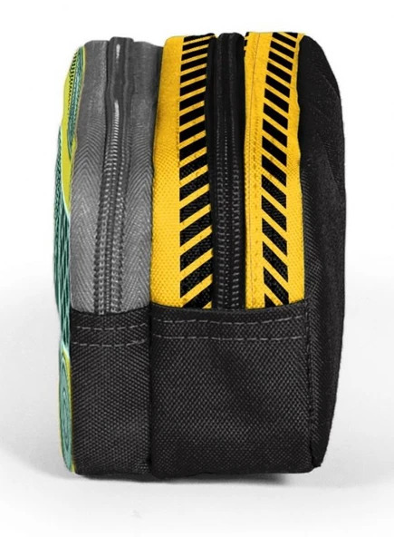 Coral High Erkek Çocuk Sarı/Siyah Robot Baskılı İki Gözlü İlkokul Kalem Çantası - Resim 5