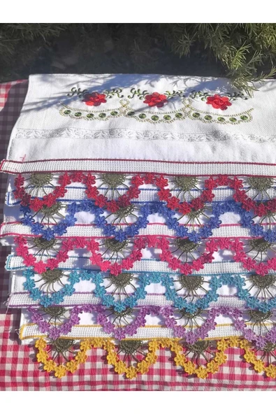 Peacock 6'lı Güpürlü ,nakışlı , Çeyize Uygun , Hediyelik El Havlusu %100 Pamuk - 10