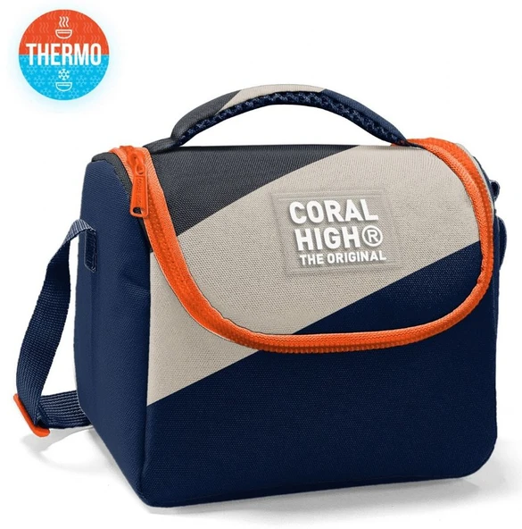 Coral High Thermo Beslenme Çantası - Erkek Çocuk, Lacivert Bej Renkli Çizgili - Resim 7
