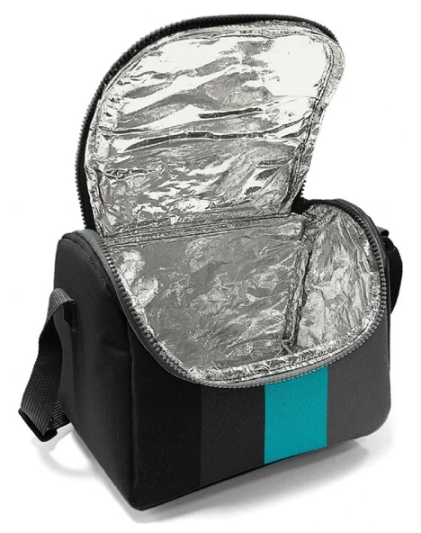 Coral High Erkek Çocuk İlkokul Beslenme Çantası, Siyah Turkuaz Çizgili, Isı Yalıtımlı - Resim 9