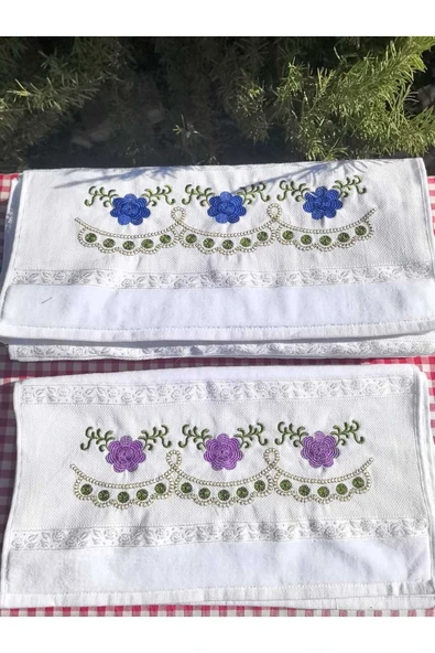 Peacock Nakışlı , Çeyize Uygun , Hediyelik El Havlusu %100 Pamuk - 3