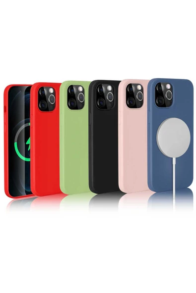 szr store iPhone 12 Pro Uyumlu CSK Zore Silksafe Wireless Kılıf-Pembe Açık - Resim 4