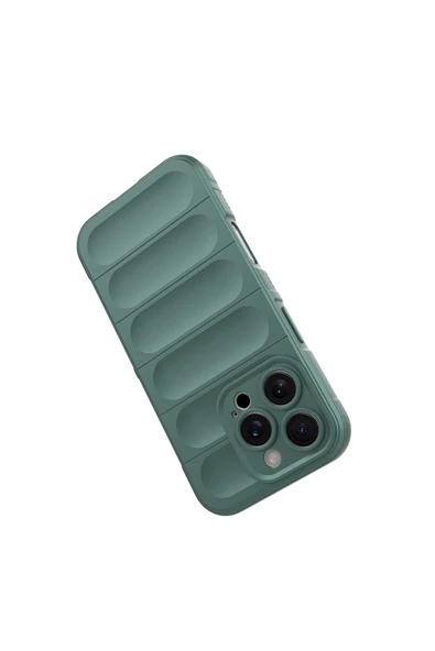 KILIFTECH iPhone 16 Pro Kılıf Esnek TPU Oyuklu Arka Yüzey Tasarımlı Zore Etnik Silikon Kapak - Siyah - Resim 7