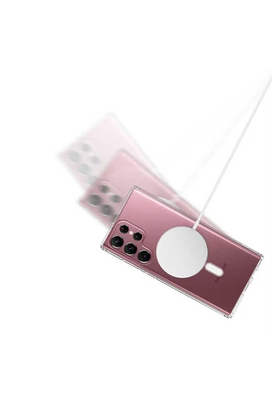 KILIFTECH Galaxy S22 Ultra Uyumlu Zore Tacsafe Wireless Kılıf-Renksiz - Resim 2