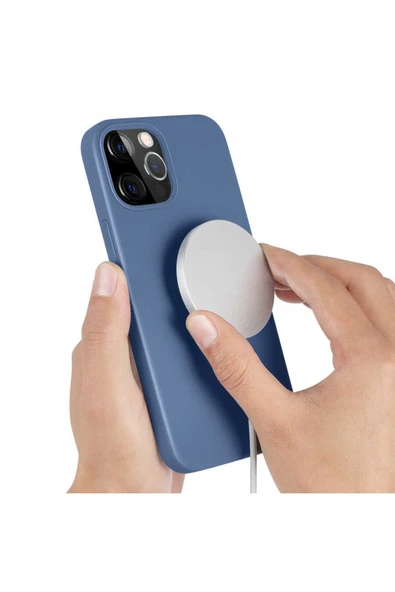 szr store iPhone 12 Pro Uyumlu CSK Zore Silksafe Wireless Kılıf-Pembe Açık - Resim 2