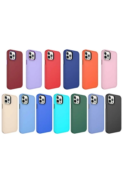 mobiledepo iPhone 12 Pro Uyumlu Metal Çerçeve ve Buton Tasarımlı Sert Zore Botox Kılıf-Pembe Açık - 2