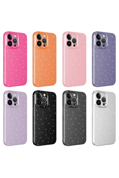 KILIFTECH iPhone 12 Pro Uyumlu Kamera Korumalı Simli Lüks Zore Koton Kılıf-Gri - Resim 2