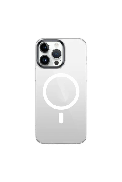 KILIFTECH iPhone 15 Pro Uyumlu Zore Wireless Şarj Özellikli Şeffaf G-Glass Kılıf-Lacivert - 2