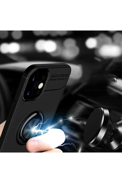 KILIFTECH iPhone 12 Uyumlu Zore Ravel Silikon Kılıf-Siyah-Mavi - Resim 3