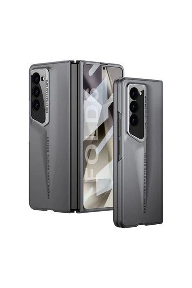 KILIFTECH Galaxy Z Fold 6 Kılıf Ultra İnce Kamera Korumalı Sert Rubber Zore Procase Kapak-Gri - 1