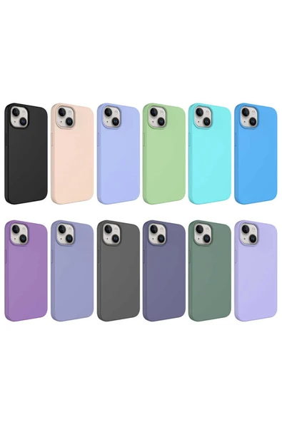 Avid Diva iPhone 14 Plus Uyumlu Sıvı Teknolojili Silinebilir Sert Zore Kivi Kılıf-Lila - Resim 2